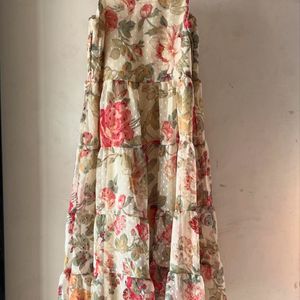 Shoulder Straps Floral Print Dress