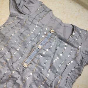 Silver Grey Kurti Set