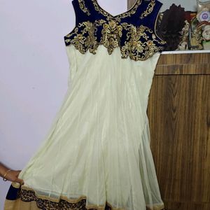 Cream Anarkali Kurta Set