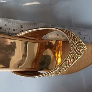 Golden Party Wear Slippers