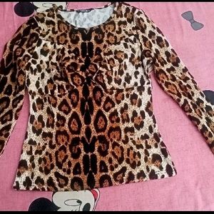 Shein Leopard Print Top