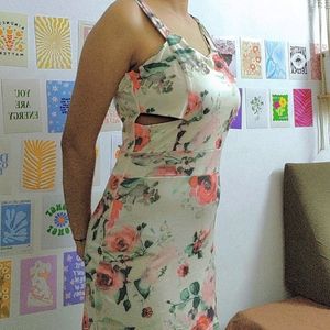 Floral Dress With Cut Designs