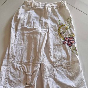 White Ankle Pants For 3-4yrs