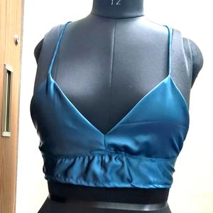 Navy Blue Backless Blouse Size (28 To 40)