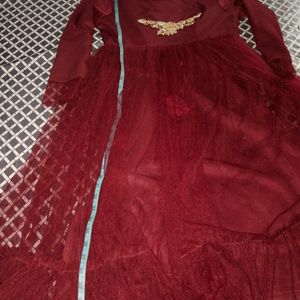 Princess Maroon Colour Gown