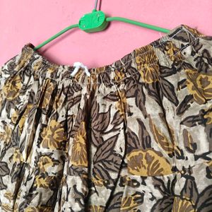 Flowery Printed Long Skirt For Girls