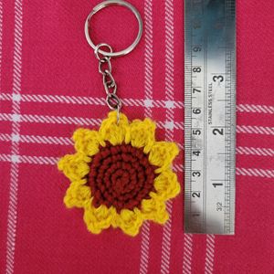 Crochet Sunflower Keychain