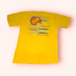 T-Shirt, Round Neck, Half Sleeve, Yellow Color