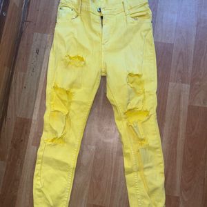 Ripped Yellow Jeans, No Refund / Return