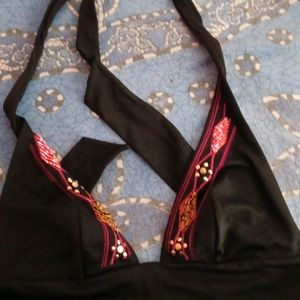 Black Tying Bra Non Padded