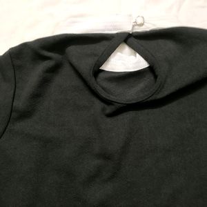 Genz Collar Top Three-fourth Sleeve