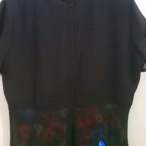 Black Double Layer Multicolor Dress