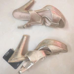 Golden Heeled Sandals - With Tags