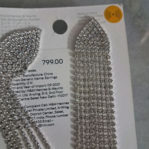 H&M Rhinestone Crystal Tassel Earring