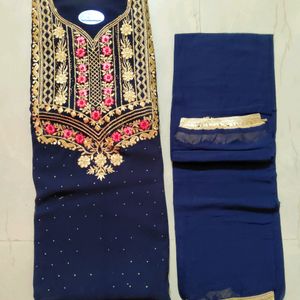 (Combo Of 3 Suits) Embroidered Semi Stitched Suit