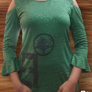 Women Top With Full Body Texture And Stone Symbol