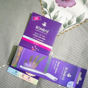 BOMBAE Face Razor With Wax Strips