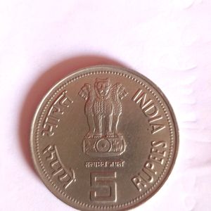 Indra Gandhi 5 Ruppes Coin