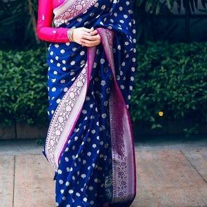 Blue Banarasi Silk Saree