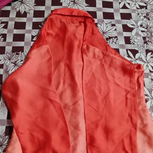 Satin Beautiful Shirt For Girls## Ornage Colour### Very Good Condotion