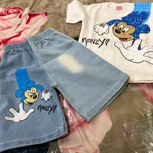 Tshirt For Jeans Short Set