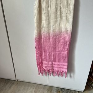White Pink Ombre Stole