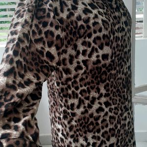 Animal print shirt dress