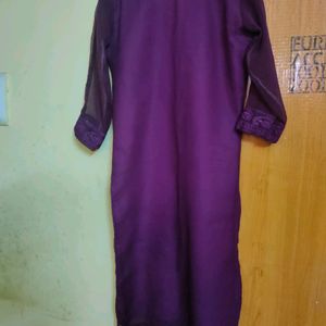 Purple zari work kurta