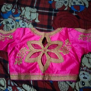 Beautiful Heavy Work Saree Blouse Bangles