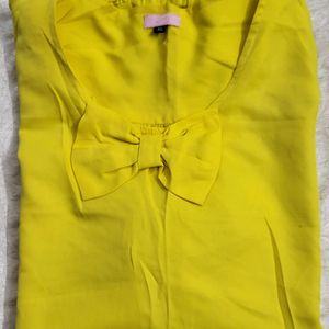 Women's Top On Jeans And Trouser Yellow Color