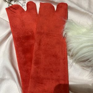 Velvety Red Socks Santa Designed❤️