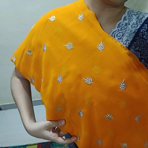 Orange Designer Saree- Blouse