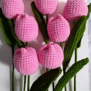 Crochet Pink Tulip Bouquet💐