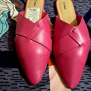 Pink Leather Flat Sandal