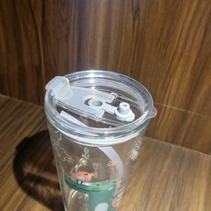 Glass Tumbler With Lid And Straw