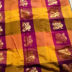 Cotton Silk Saree without Blouse