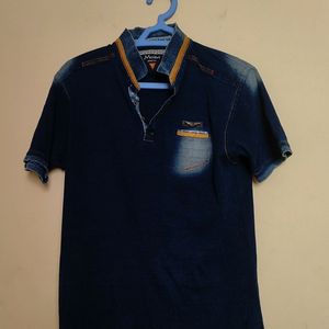 Men's Cotton Blue Top/shirt