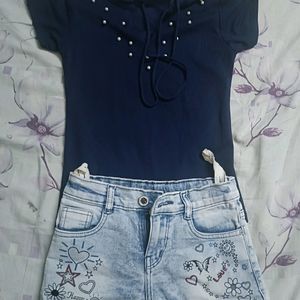 Jeans Short Nd Top