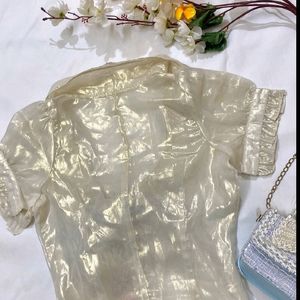 SHIMMERY ORGANZA TOP