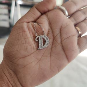 92.5 Silver Letter 'D' Neckpiece