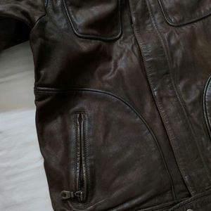 Woodland Men's Brown Pure Leather Jacket