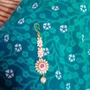 CZ Jhumkas With Mangteeka