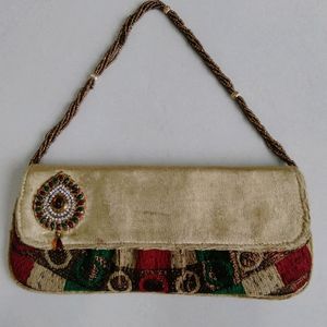 Perfect Condition Ethnic Velvet Clutch No Defect N