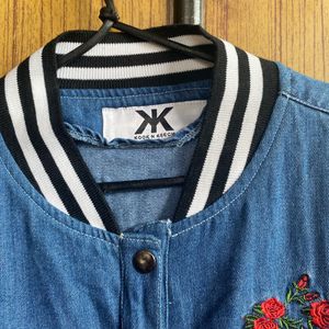 Floral Denim Jacket For Women