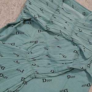 Sea Green Shirt Pattern Crop Top