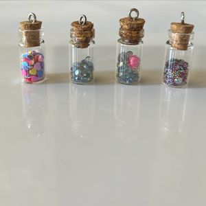 Glass Bottle Charm(pack Of 4)