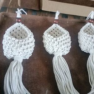 Set of 3 macrame plant and pot hanger , boho style