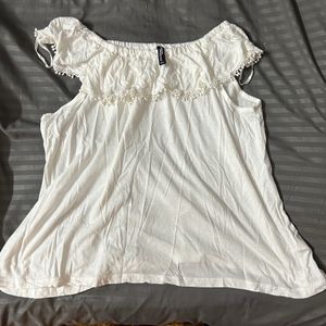 XXL White Offshoulder Top