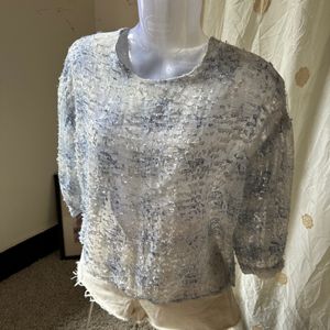 Boxy Sheer textured top