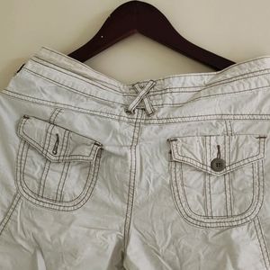 Multi Pocket Off White Shorts